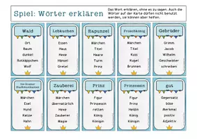 Vorschau - Spiele - 100 Karten Märchen Wörter, Begriffe erklären und raten (Spiel "Sag es nicht!") FrauCuppaTea - Seite 3