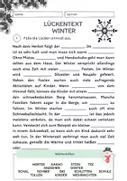 Vorschau - Arbeitsblätter - Lückentext Winter - Deckblatt
