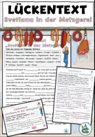 Aperçu - Feuilles d'exercices - Allemand : Texte à trous "Svetlana in der Metzgerei" Thème des achats - - Page de couverture