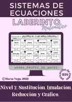 Vista previa - Hojas de trabajo - LABERINTO - SISTEMAS DE ECUACIONES LINEALES 3eso - Nivel 2 - Portada