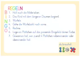 Vorschau - Arbeitsblätter - Bingo: Addition bis 20 (mit Zehnerübergang) Mathematik - Seite 2