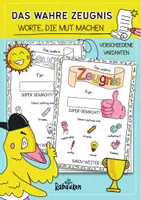 Vorschau - Mal- und Bastelvorlagen - Das Wahre Zeugnis 🎓 💛 - Worte die Mut machen! Zeugnis Beigabe - Deckblatt