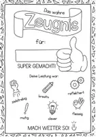 Vorschau - Mal- und Bastelvorlagen - Das Wahre Zeugnis 🎓 💛 - Worte die Mut machen! Zeugnis Beigabe - Seite 1