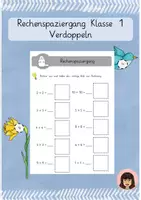 Vorschau - Arbeitsblätter - Rechenspaziergang Verdoppeln 1. Klasse - Deckblatt