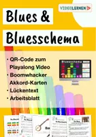 Vorschau - Arbeitsblätter - Musik Boomwhacker 🎶 Blues • Bluesschema • Bluestonleiter - Deckblatt
