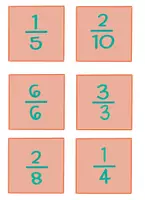 Aperçu - Jeux - Jeu de mise en paires : les fractions équivalentes - Page 1