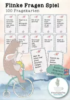 Vorschau - Spiele - Flinke Fragen Sprechanlässe / Spiel 100 Fragekarten FrauCuppaTea - Deckblatt