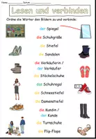 Aperçu - Feuilles d'exercices - Lire et relier "Im Schuhgeschäft" Thème achats - Allemand - Page de couverture