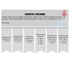 Vorschau - Bildkarten - Aufgaben - Vierecke zeichnen zum Aufhängen und Abreißen - Seite 3
