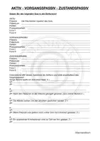 Vorschau - Arbeitsblätter - Vorgangs-Zusatndspassiv Übungen - Deckblatt