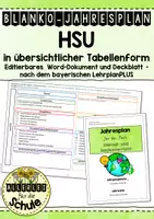 Vorschau - Lehrpläne/Lehrermaterial - Blanko-Jahresplan HSU in übersichtlicher Tabellenform - nach dem bayerischen LehrplanPLUS - Deckblatt