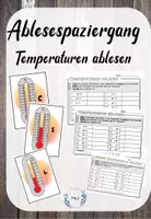 Vorschau - Arbeitsblätter - Ablesespaziergang: Temperaturen ablesen (differenziert) - Deckblatt