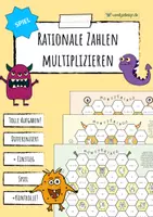 Vorschau - Arbeitsblätter - Negative Zahlen multiplizieren - Spiel - Deckblatt
