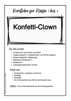 Vorschau - Arbeitsblätter - Kunstidee: Konfetti-Clown - Ausmalbild mit Buntstiften und Wasserfarben - Fasching/ Karneval/ Zirkus - Seite 3