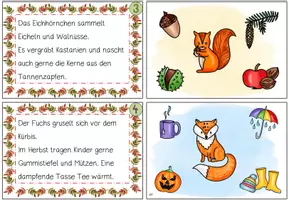 Vorschau - Fördermaterial/Inklusion - Lesen & Merken Herbst 🍂 | Lese-Merk-Kartei Wörter & Sätze | Lesetraining Klasse 1–2 - Seite 3
