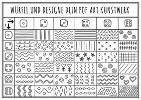 Vorschau - Spiele - Würfeln & Malen - Würfel dein Valentinstag Pop Art Kunstwerk 💗 - Seite 1