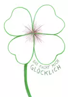 Vorschau - Mal- und Bastelvorlagen - Kleeblatt - Das macht mich glücklich - Neujahr - Deckblatt