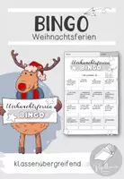 Vorschau - Arbeitsblätter - Weihnachtsferien Bingo | Spiel | Neujahr Silvester - Deckblatt