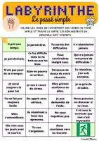 Aperçu - Feuilles d'exercices - Jeu du labyrinthe - Le passé simple - Français - Page de couverture