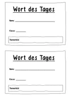 Vorschau - Arbeitsblätter - Wort des Tages - Deckblatt