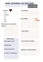 Vorschau - Arbeitsblätter - Meine Zeitkapsel aus dem Jahr 2023 - Deckblatt