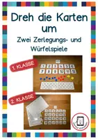 Vorschau - Spiele - Dreh die Karten um - ein Zerlegungsspiel für Klasse 1und 2 - Deckblatt
