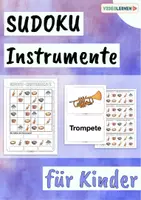 Vorschau - Spiele - Musik 🎶 Instrumente 🪗 Sudoku für Kinder + Bildkarten - Deckblatt