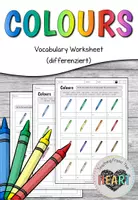 Vorschau - Arbeitsblätter - Colours - Vocabulary Worksheet (differenziert) - Deckblatt