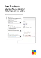 Vorschau - Arbeitsblätter - Java Übungsaufgaben zu Verzweigungen, Schleifen und Arrays - Deckblatt