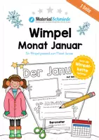 Vorschau - Arbeitsblätter - Bundle: Wimpel zu den Monaten (12 Stück) - Seite 1