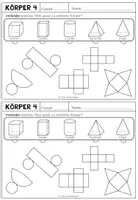 Vorschau - Arbeitsblätter - KÖRPER - Körpernetze (3 Arbeitsblätter) - Seite 1