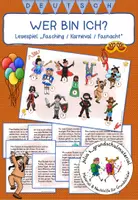 Vorschau - Spiele - "Wer bin ich?" - Fasching / Karneval / Fasnacht - LESESPIEL - Deckblatt