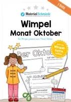 Vorschau - Arbeitsblätter - Monat Oktober: Wimpel - Deckblatt