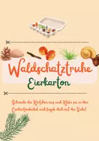 Vorschau - Mal- und Bastelvorlagen - Waldschatztruhe Eierkarton Bastelidee - Deckblatt