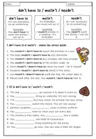 Vorschau - Arbeitsblätter - Must / Mustn't / have to / don't have to / need / needn't Worksheet - Seite 3