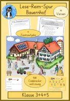 Vorschau - Arbeitsblätter - Bauernhof, Lesespur in Reimen - Deckblatt