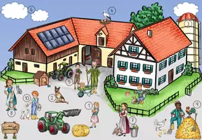 Vorschau - Arbeitsblätter - Bauernhof, Lesespur in Reimen - Seite 2
