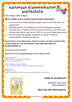 Vorschau - Aufgabenkarten - Klammerkarten Wortschatz Schulsachen - Seite 1