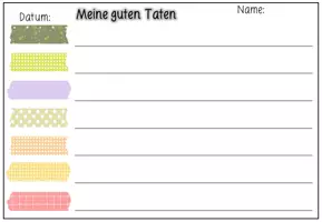 Vista previa - Hojas de trabajo - Gute Taten - Halte fest, was du toll gemacht hast! - página 3