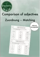 Vorschau - Stationenlernen - Comparison of adjectives - Zuordnung - Steigerung von Adjektiven - Deckblatt