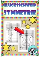 Vorschau - Stationenlernen - Winter-Neujahr-Symmetrie: Schwein um die Symmetrieachse spiegeln - Deckblatt