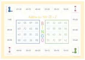 Vorschau - Arbeitsblätter - Bingo: Addition bis 100: ZE+Z (Zehner-Einer + Zehner) - Seite 1