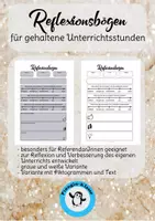Vorschau - Lehrpläne/Lehrermaterial - Reflexionsbogen für Unterrichtsstunden - Deckblatt