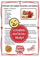 Vorschau - Arbeitsblätter - Waffeln mit heißen Kirschen und Sahne - Rezept (Hauswirtschaft / Verbraucherbildung) - Deckblatt