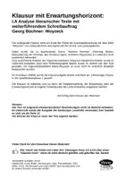 Vorschau - Klassenarbeiten - Klausur GK/LK mit EWH: Georg Büchner Woyzeck - Analyse mit weiterführendem Schreibauftrag - Szene "Mariens Kammer" - Seite 1