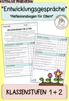 Vorschau - Arbeitsblätter - Eltern - Reflexionsbogen für Lernentwicklungsgespräche I Kl. 1+2 - Deckblatt