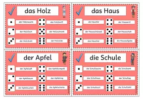 Vorschau - Stationenlernen - Zusammengesetzte Nomen: Würfelkartei - Nomen + Nomen (Klasse 2-4) - Seite 3