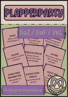 Vorschau - Aufgabenkarten - Plapperparty 54 Gesprächsanlässe für VKL DaZ DaF - Deckblatt