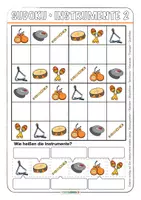 Vorschau - Spiele - Musik 🎶 Instrumente 2 🪘 Sudoku für Kinder + Bildkarten - Seite 1