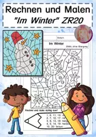 Vorschau - Arbeitsblätter - Rechnen und Malen: Im Winter - ZR20 ohne Übergang - Deckblatt